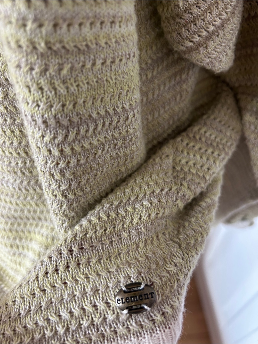Element Knit Lightweight Sweater Size Large Cozy Summer Evening Green Gray - Picture 3 of 11